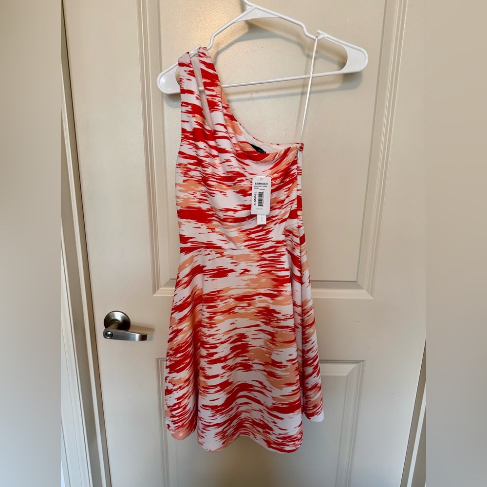 Aqua Vibrant Red and White Dress